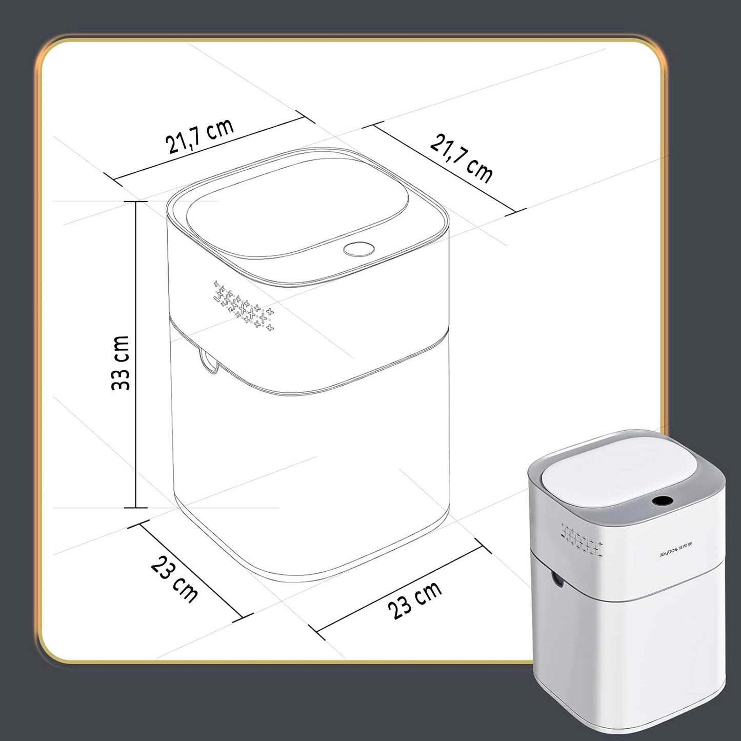 Cubo De Basura Inteligente Con Sensor De Apertura Y Absorción De Aire 16 L_1