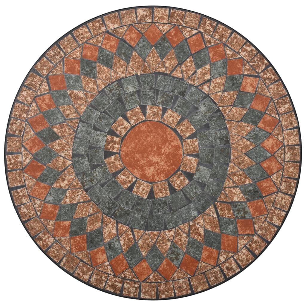 Vidaxl Set Mesa Y Sillas Bistró 3 Piezas Mosaico Cerámica Naranja/gris_3