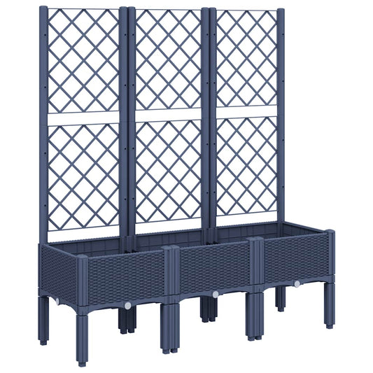 Jardinera Con Enrejado Pp Azul Gris 120x40x142 Cm_0