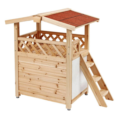Kerbl Casa Para Gatos Tyrol Alpin Marrón Claro 88x57x77 Cm_3