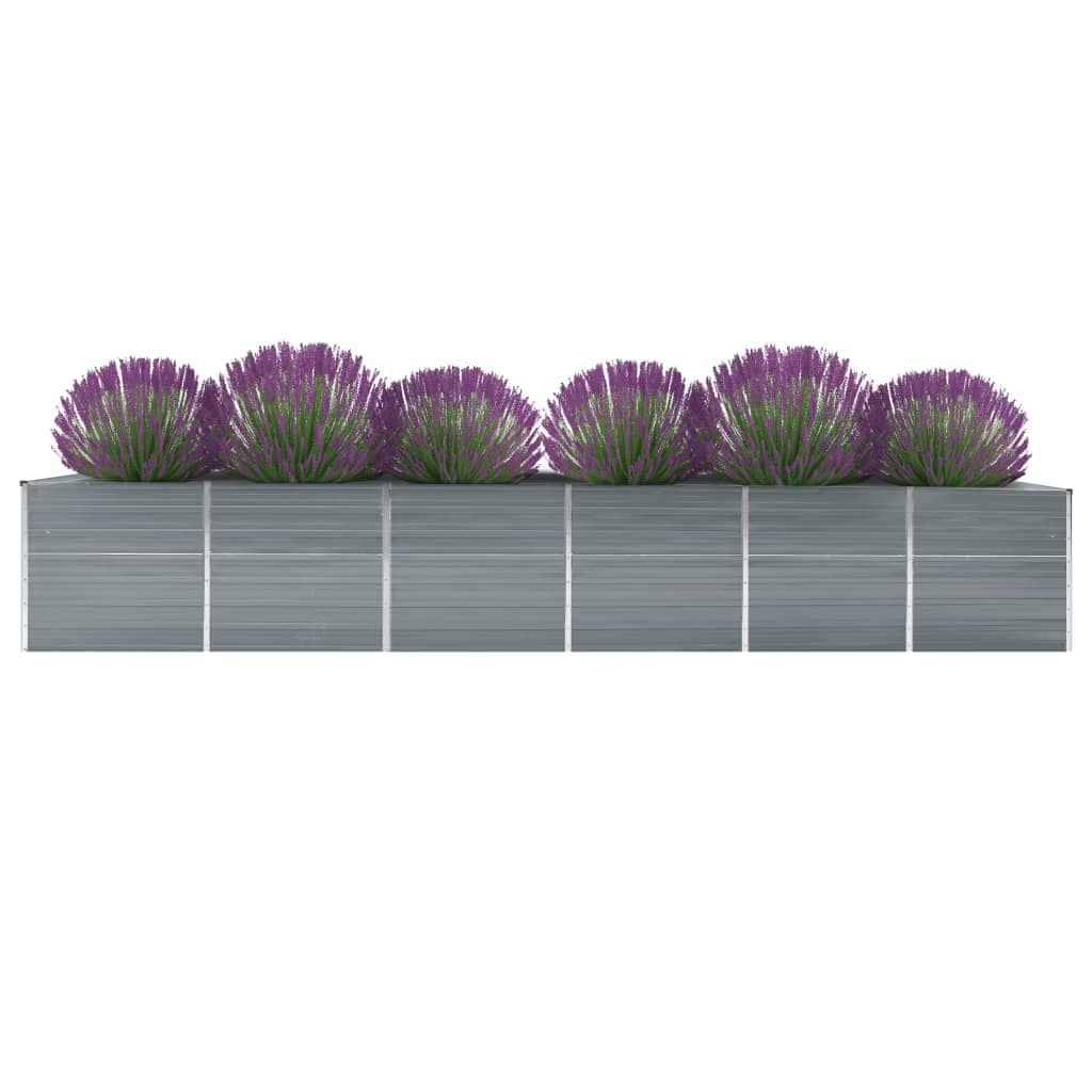 Arriate De Jardín De Acero Galvanizado Gris 480x80x77 Cm_0