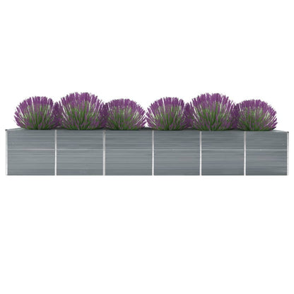 Arriate De Jardín De Acero Galvanizado Gris 480x80x77 Cm_0