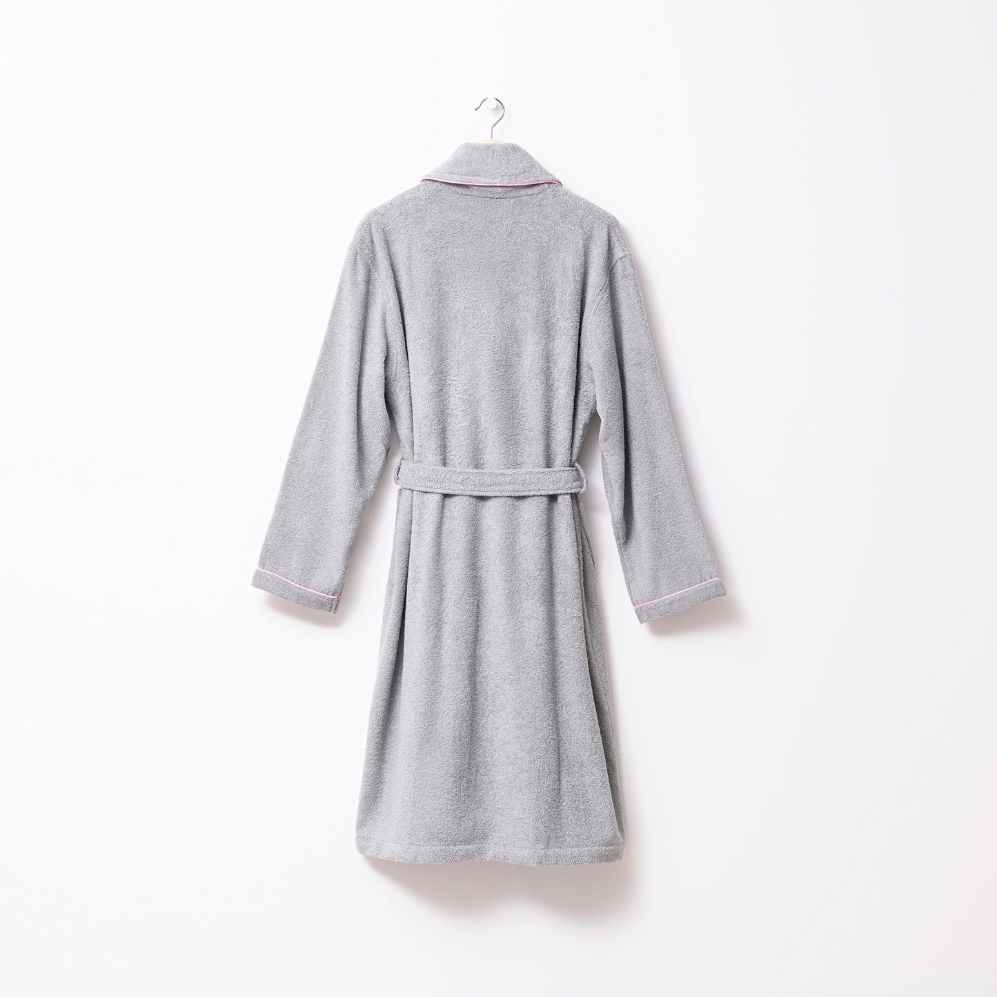 Albornoz L/xl 380gsm 100%algodon Gris Con Pera Rosa Benetton Fruits Be_5