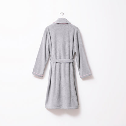 Albornoz M/l 380gsm 100%algodon Gris Con Pera Rosa Benetton Fruits Be_5
