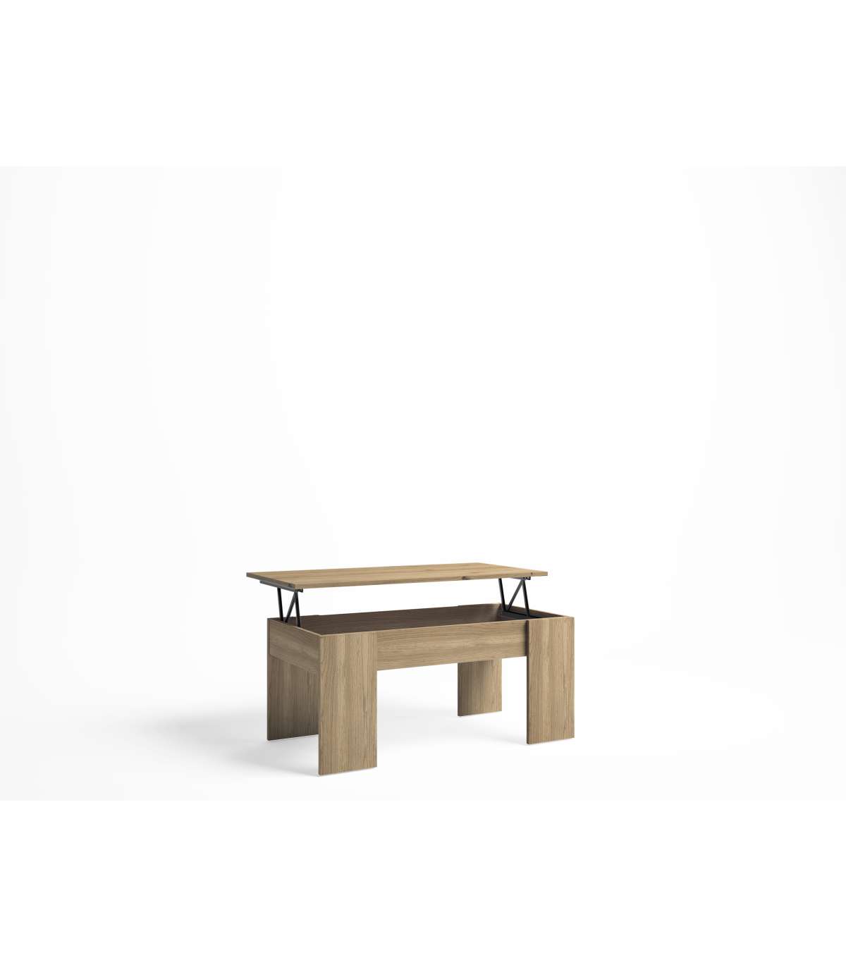 Mesa De Centro Elevable Natur Acabado Natural, 100cm(ancho) 50cm(fondo) 45cm(alto_2