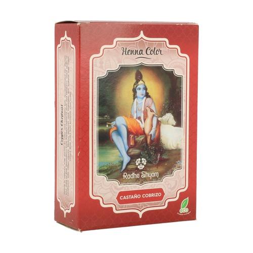 Pó de Henna Radhe Shyam Tintura Castanho Cobre 100g
