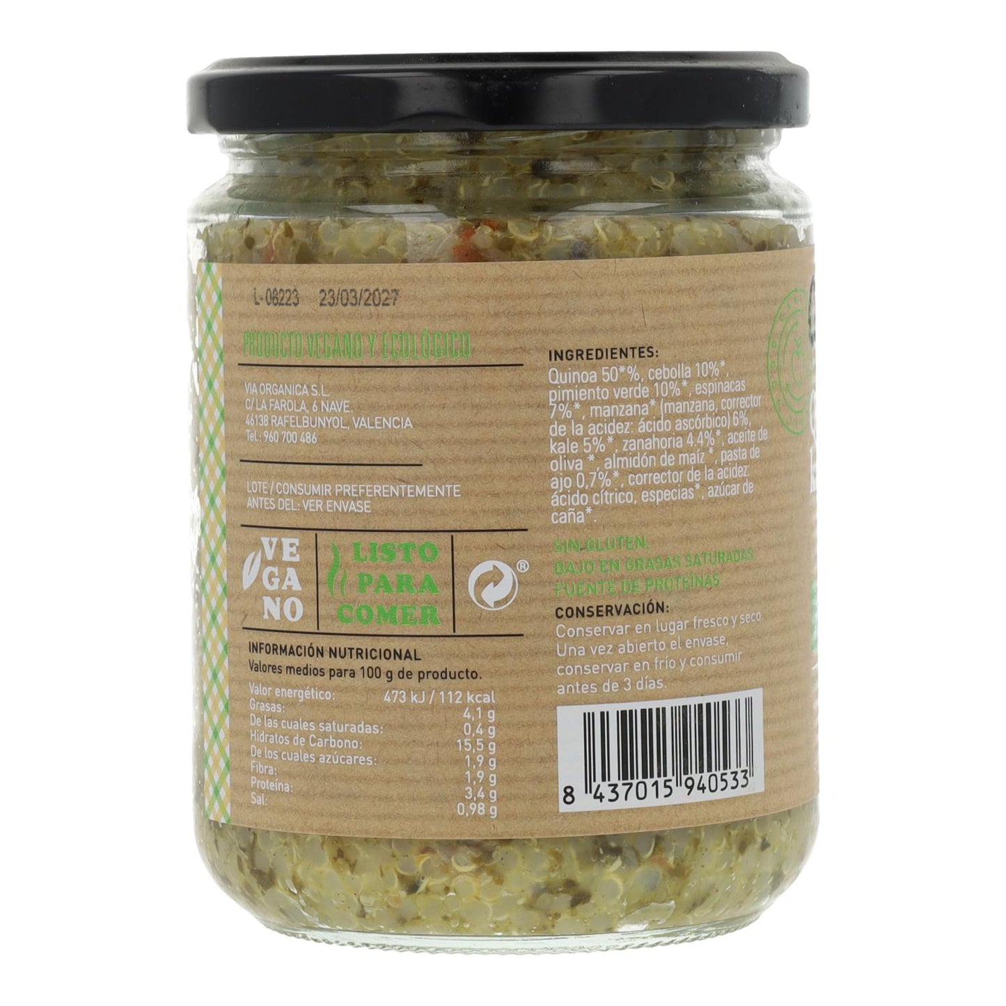 Quinoa com Couve e Espinafres 425 g