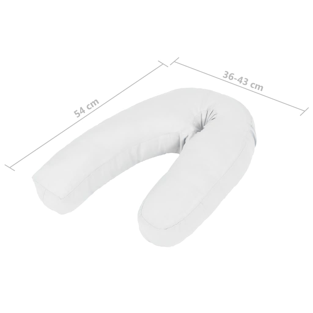 Vidaxl Almohada De Embarazo Con Forma De J 54x(36-43) Cm Blanca_2