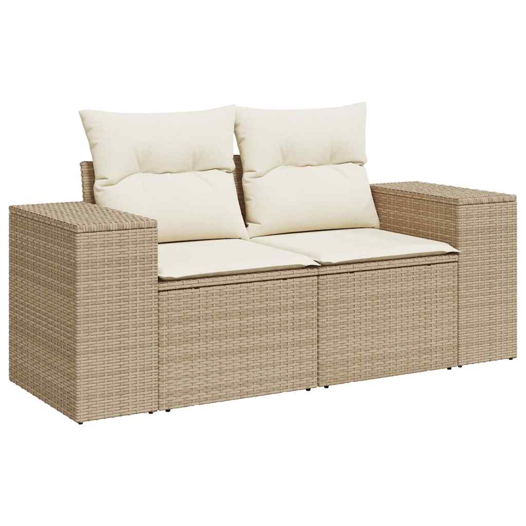 Set De Sofás De Jardín Con Cojines 9 Pzas Ratán Sintético Beige / Vetonek_4