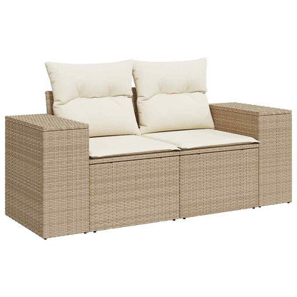 Set De Sofás De Jardín Con Cojines 9 Pzas Ratán Sintético Beige / Vetonek_4