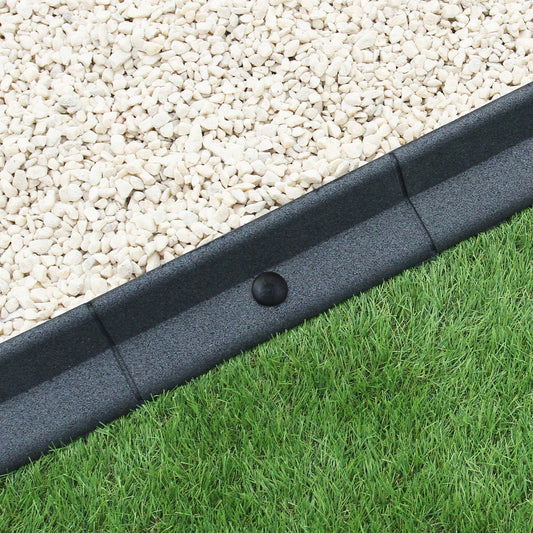 Bordes De Césped Gris Flexibles Jardín Bordes De Césped Paquete De 4 X 1.2m_0