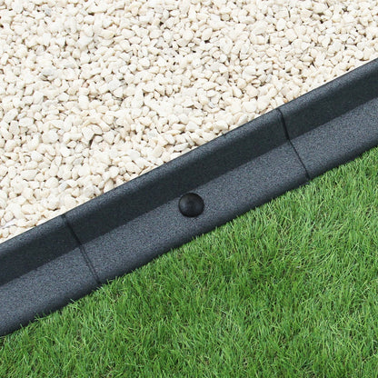 Bordes De Césped Gris Flexibles Jardín Bordes De Césped Paquete De 6 X 1.2m_0
