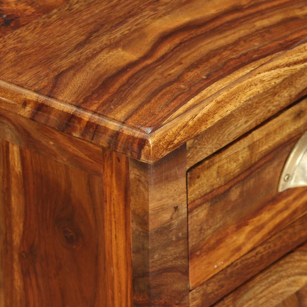 Mesita De Noche De Madera Maciza De Sheesham 40x30x50 Cm_4