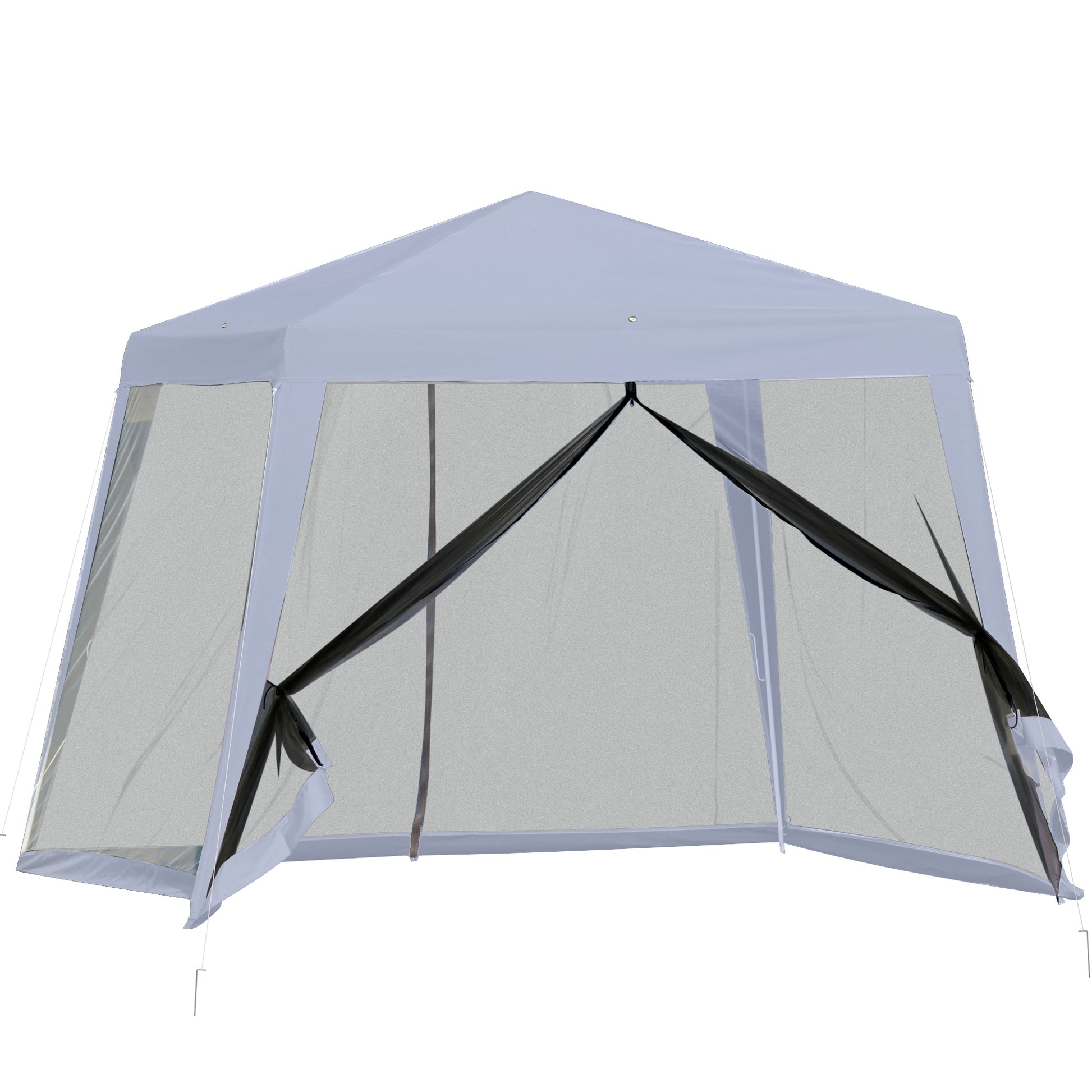 Outsunny Carpa De Jardín 3x3 M Con 4 Paredes Laterales Mosquitera Exterior Gris_0
