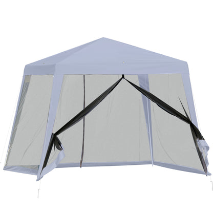 Outsunny Carpa De Jardín 3x3 M Con 4 Paredes Laterales Mosquitera Exterior Gris_0