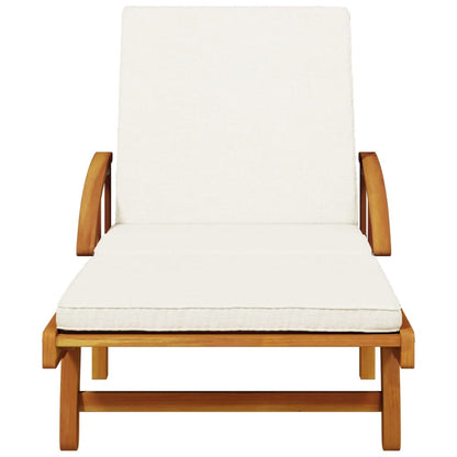 Tumbonas Con Cojines 2 Uds Madera Maciza De Acacia 200x68x83 Cm / Vetonek_3