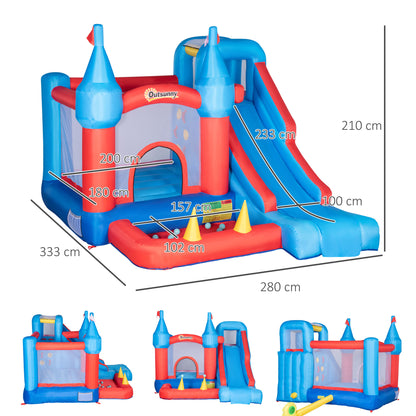 Outsunny Castillo Hinchable Con Tobogán Cama De Salto Y Piscina 333x280x210 Cm_2