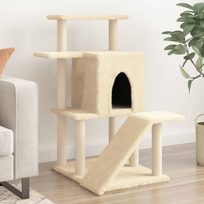 Vidaxl Rascador Para Gatos Con Postes De Sisal Color Crema 97 Cm_1