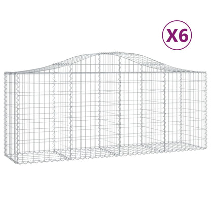 Cestas De Gaviones 6 Uds Forma De Arco Hierro 200x50x80/100 Cm_0
