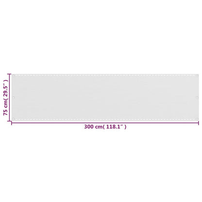 Vidaxl Toldo Para Balcón Hdpe Blanco 75x300 Cm_2