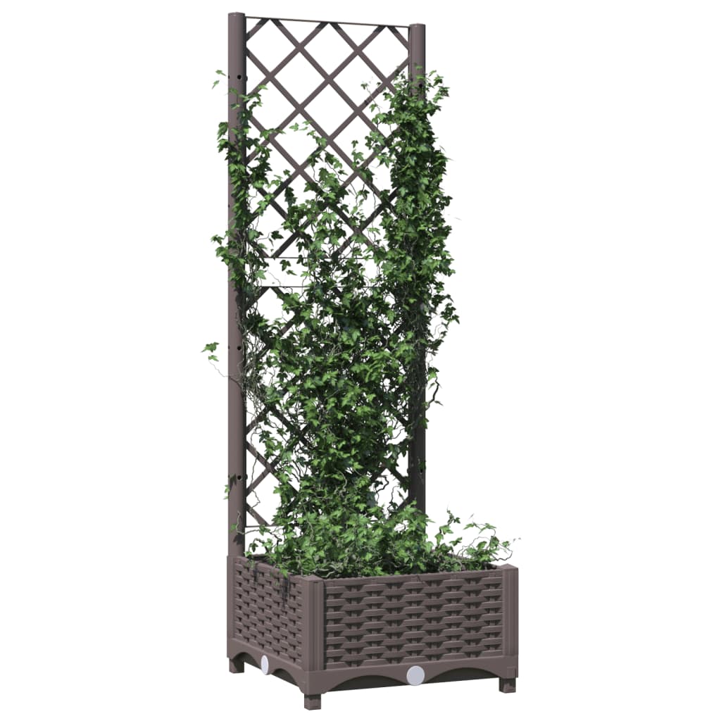 Jardinera Con Enrejado Pp Marrón 40x40x121,5 Cm_2