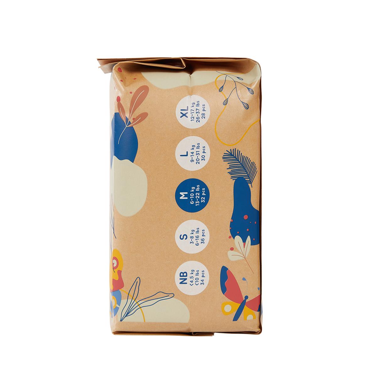 ECOBOOM - Fralda de Bambu Eco Boom. 70% biodegradável, hipoalergénica (tamanho 3/M, 6-10 kg, embalagem de 4 fraldas, total de 128 fraldas)