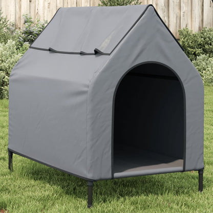 Casa Para Perros Tela Oxford Y Acero Gris Claro_1