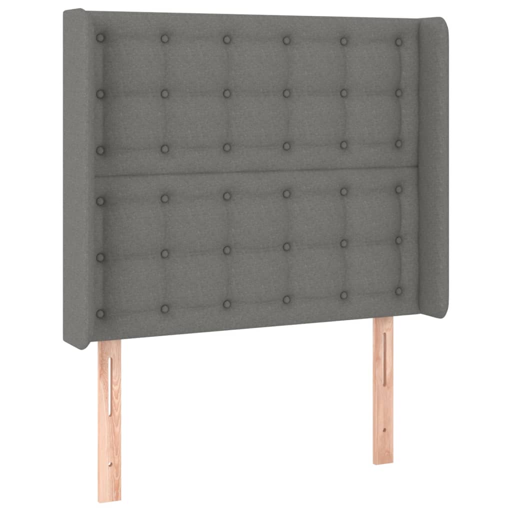 Cama Box Spring Colchón Y Luces Led Tela Gris Oscuro 90x190 Cm / Vetonek_2