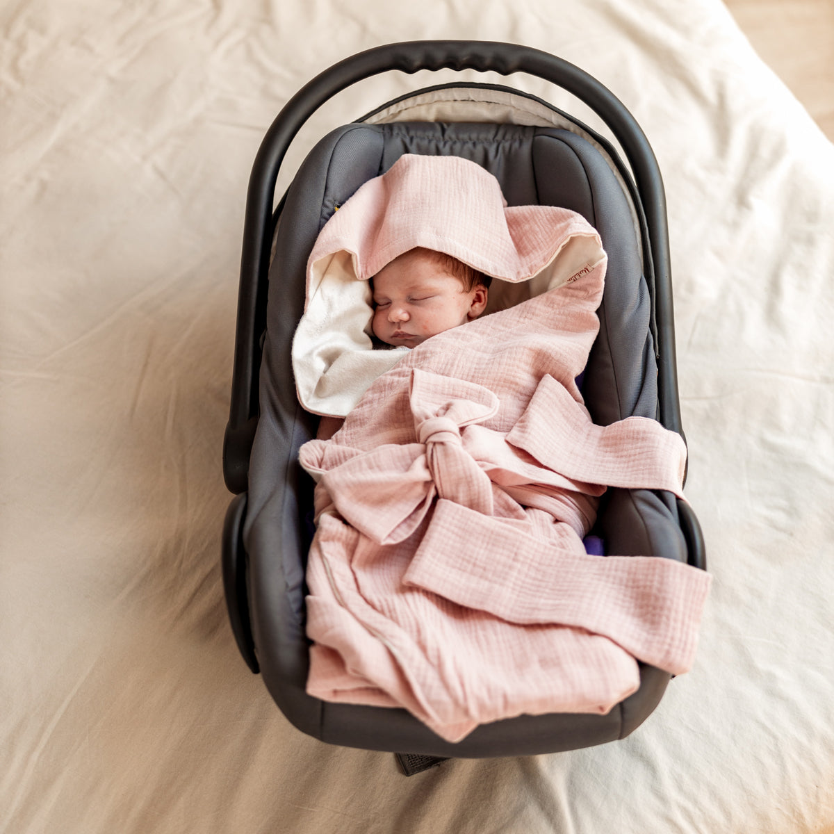 Saco Entretiempo Para Portabebé De Algodón 115x90 Cm Rosa Muslin Baby_1