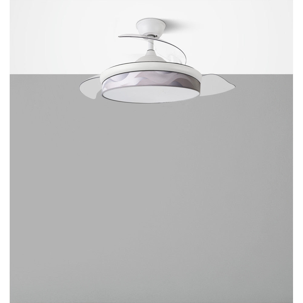 Ventilador Dc Moda 72w Blanco/ola Gris 91d 3aspas 7200lm 3000k, 4000k, 6000k Remoto+ Memoria+ Temporizador_3