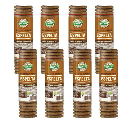 Pack 8x Bolachas de Espelta com Pepitas de Chocolate Bio Biocop 250 g