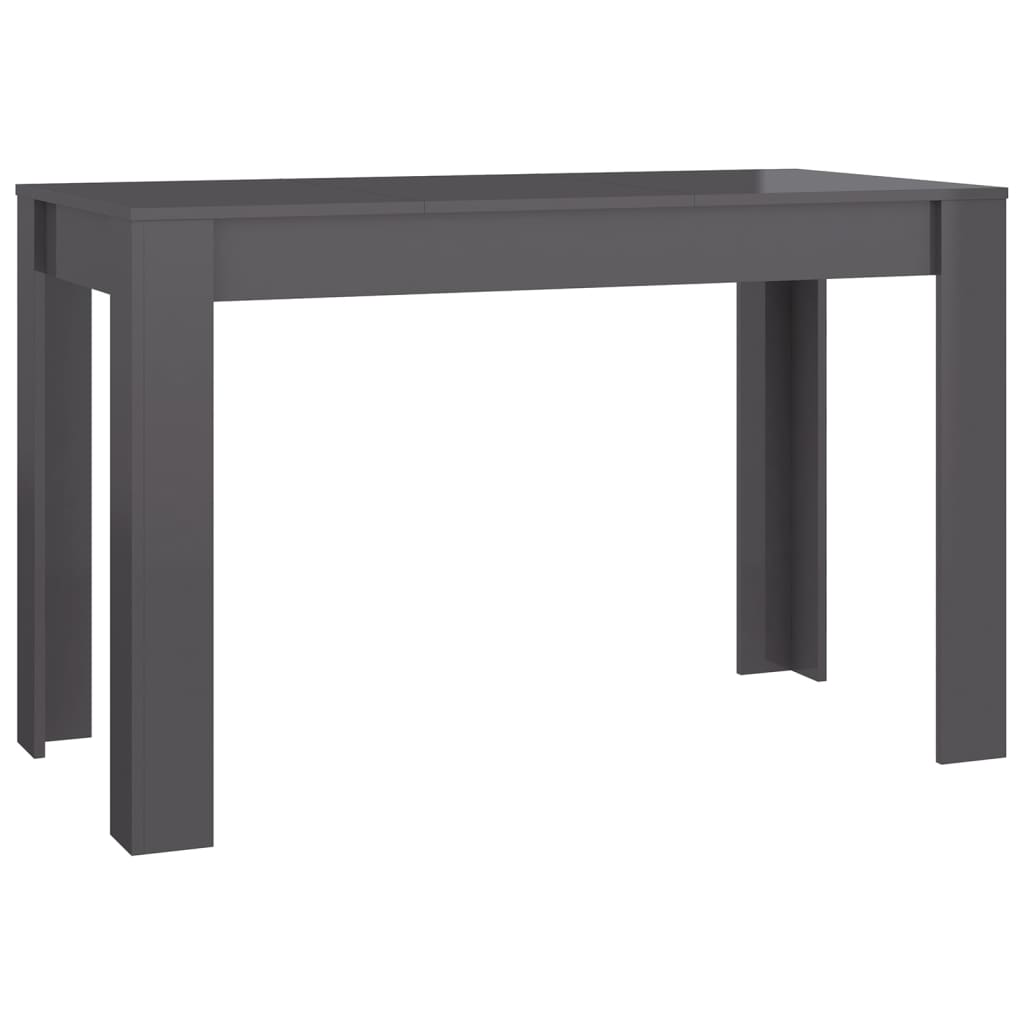 Mesa De Comedor Madera De Ingeniería Gris Brillo 120x60x76 Cm_0