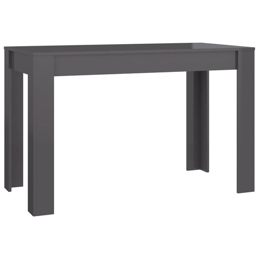 Mesa De Comedor Madera De Ingeniería Gris Brillo 120x60x76 Cm_0