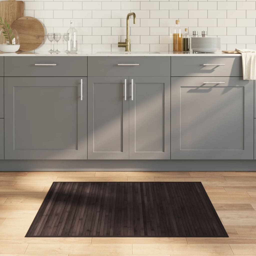 Vidaxl Alfombra Rectangular Bambú Marrón Oscuro 80x100 Cm_1