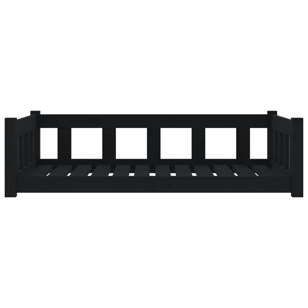 Vidaxl Cama Para Perros Madera Maciza De Pino Negro 105,5x75,5x28 Cm_3