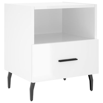 Mesita Noche 2 Uds Madera Ingeniería Blanco Brillo 40x35x47,5cm_4