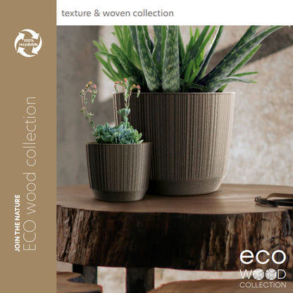 Macetero Color Ocre,sin Depósito , Colección Ryfo Eco De 19,5 X 19,5 X 17 Cm, Capacidad De  L.