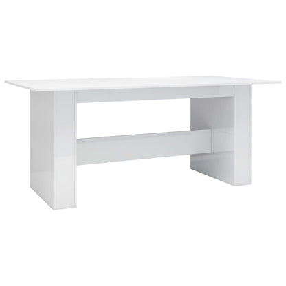 Mesa De Comedor Madera De Ingeniería Blanco Brillo 180x90x76 Cm_0