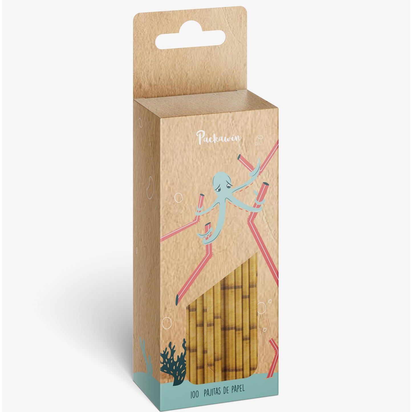 Palhinhas de papel Packawin 100 unidades
