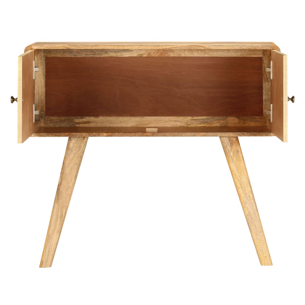 Aparador De Madera Maciza De Mango 90x30x77 Cm_3