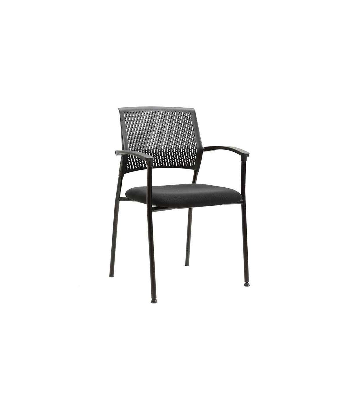 Pack De 4 Sillas Confidente Acabado Negro, 55 Cm(ancho) 85 Cm(altura) 55cm(fondo)_0