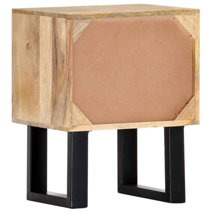 Mesita De Noche De Madera Maciza De Mango 40x30x50 Cm_1