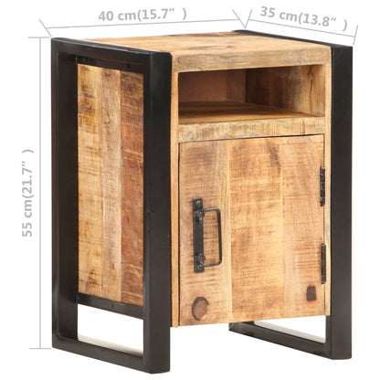 Mesita De Noche De Madera Maciza De Mango 40x35x55 Cm_4