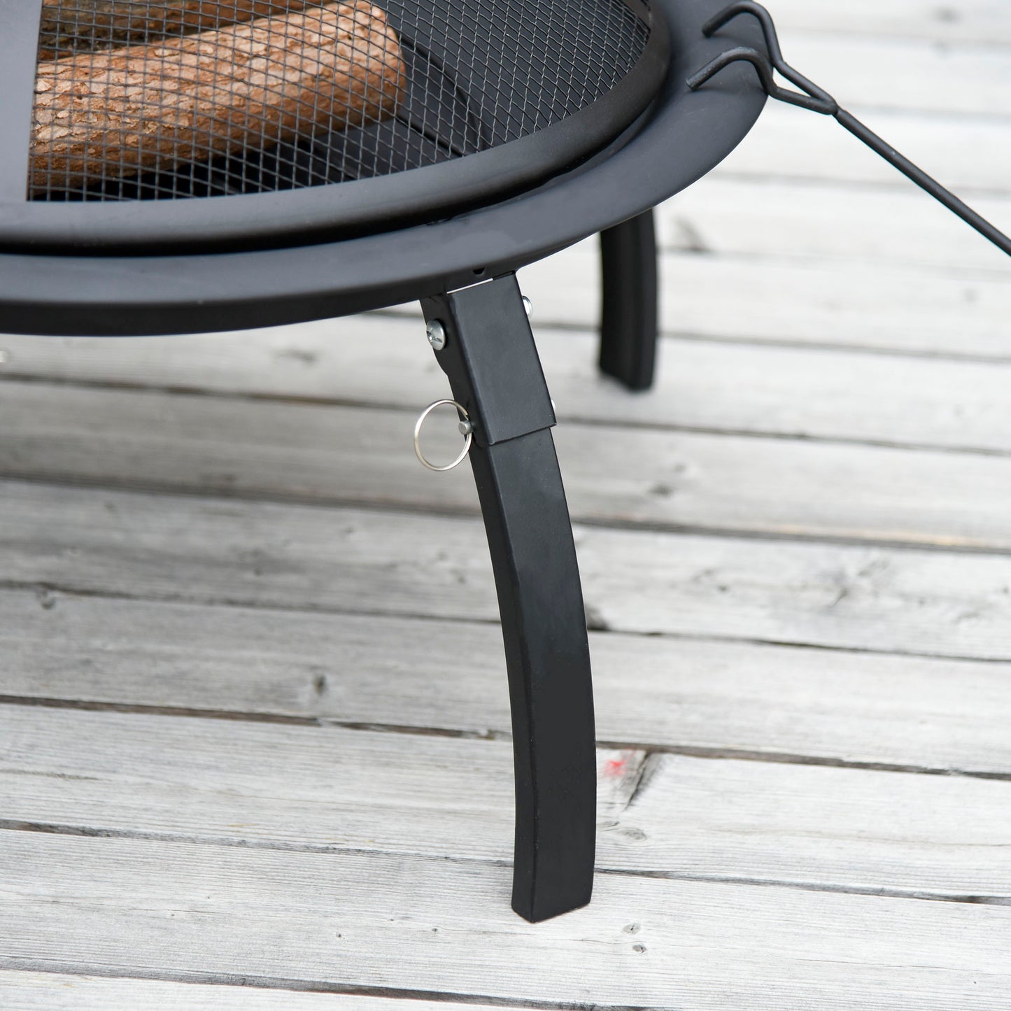 Outsunny Brasero Exterior Para Calefacción Barbacoa Terraza Patio Jardín Ø55 Cm_3