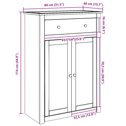 Mueble Zapatero Panama Madera Maciza De Pino 80x40x114 Cm / Vetonek_0
