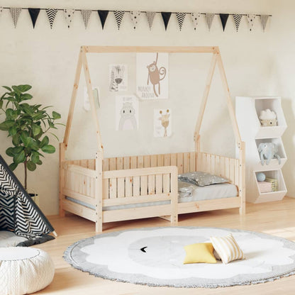Estructura De Cama Para Niños Madera Maciza De Pino 70x140 Cm / Vetonek_0