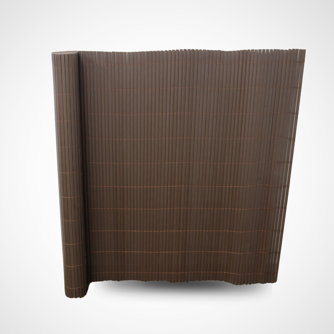 Cañizo Pvc Doble Cara| 1,5x3 M| Color Marron| Lamas 11 Mm| Composición 100% Pvc| Bridas Sujeción Incluidas_1