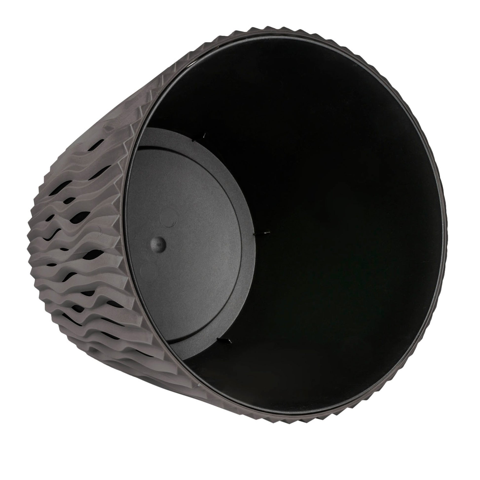 Maceta Redonda De Plastico Sandy Round En Color Gris 18,9 (largo) X 18,9 (ancho) X 16,5 (alto) Cm