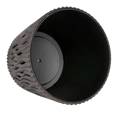 Maceta Redonda De Plastico Sandy Round En Color Gris 18,9 (largo) X 18,9 (ancho) X 16,5 (alto) Cm