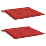 Vidaxl Almofadas para cadeiras de jardim 2 peças em tecido Oxford vermelho 50x50x4 Cm
